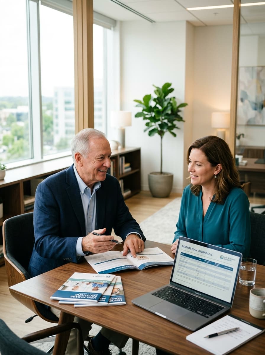 Chris Pallas providing personalized healthcare and financial planning consultation